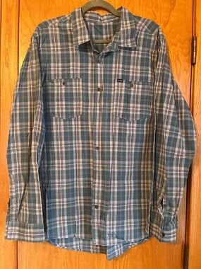 Blue Plaid Button-Up Shirt